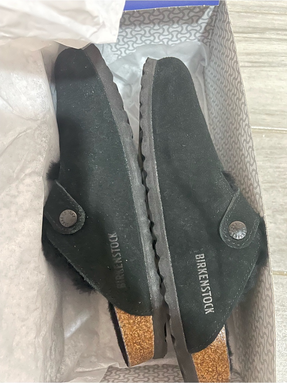 Birkenstock Black Boston VL/ Shearling